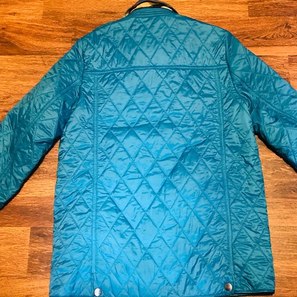 Burberry Brit Light Turquoise Quilted Jacket Youth Size 12 - Picture 2 of 6